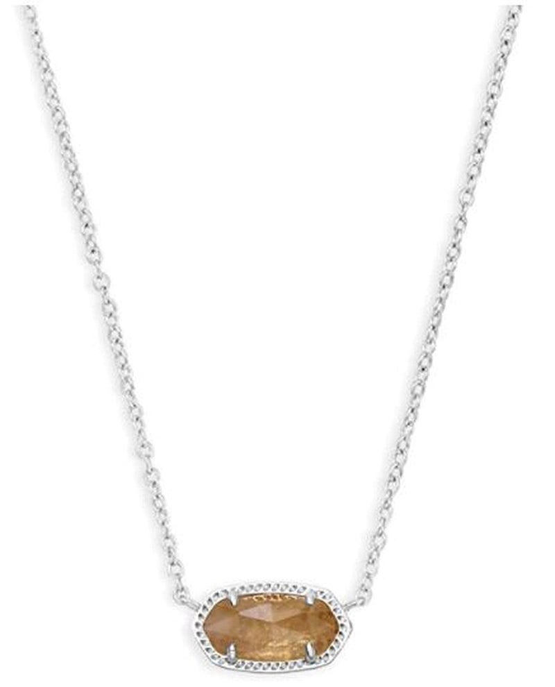 Kendra Scott Elisa Pendant Necklace for Women, Fashion Jewelry, Rhodium-Plated, Orange Citrine - Image 1